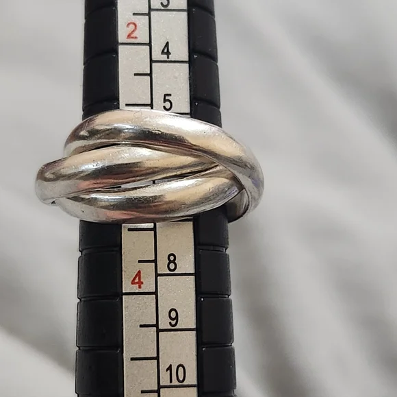 Vintage Sterling Silver Russian Wedding Ring Mexico 925 - Picture 9 of 9